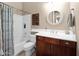 Well-maintained bathroom with a shower and tub combination, providing a relaxing space at 4582 S Wildflower Pl, Chandler, AZ 85248