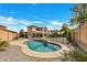 Inviting backyard showcasing a beautiful pool, lush landscaping, and plenty of space for outdoor fun at 5222 W El Cortez Trl, Phoenix, AZ 85083