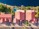 Gorgeous bird's-eye view of the waterfront homes featuring swimming pools and private boat docks at 186 N Starboard Dr, Gilbert, AZ 85234