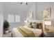Bright bedroom featuring neutral tones, stylish furnishings, and natural light from the window at 186 N Starboard Dr, Gilbert, AZ 85234