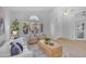 Inviting living room features vaulted ceilings, hardwood floors, and modern furniture at 186 N Starboard Dr, Gilbert, AZ 85234