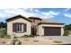 Charming single-story home with stone accents, a two-car garage, and desert landscaping at 20445 W Rovey Ave, Buckeye, AZ 85396