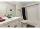 Bathroom with a shower over tub, vanity and large mirror at 3324 S Juniper St, Tempe, AZ 85282