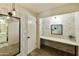 Dressing area with wood-look wallpaper and pendant lighting at 3324 S Juniper St, Tempe, AZ 85282