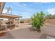 Spacious backyard features gravel landscaping, a covered patio, and plenty of room for outdoor seating at 11925 N 67Th Dr, Peoria, AZ 85345