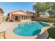 Lovely backyard with a refreshing pool, covered patio, perfect for relaxing and entertaining guests at 19412 N 77Th Ave, Glendale, AZ 85308