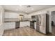 Updated kitchen with stainless steel appliances, white cabinets, and modern countertops at 299 N Comanche Dr, Chandler, AZ 85224
