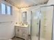 Bathroom with a vanity, a mirror, a window, and glass shower at 457 S Jaspar Dr, Apache Junction, AZ 85119