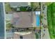 Bird's-eye view of the property highlighting the home, backyard pool, and landscaping at 4630 E Hazeltine Way, Chandler, AZ 85249