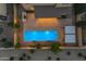 Aerial shot showcasing the backyard pool with patio, creating a serene and private outdoor oasis at 4630 E Hazeltine Way, Chandler, AZ 85249