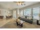 Open concept dining area with a chandelier, and living space at 2600 E Springfield Pl # 58, Chandler, AZ 85286