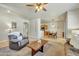 Comfortable living room showcasing an open floor plan and cozy decor at 2600 E Springfield Pl # 58, Chandler, AZ 85286