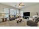 Cozy living room showcasing large windows and neutral-colored furniture at 2600 E Springfield Pl # 58, Chandler, AZ 85286