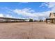 Large property featuring covered horse stalls and ample open space for outdoor activities at 29756 N Varnum Rd, San Tan Valley, AZ 85143