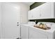 Functional laundry room with ample storage cabinets and modern appliances at 30430 N 42Nd Pl, Cave Creek, AZ 85331