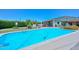 A large in-ground pool complements the well-maintained lawn and landscaped backyard at 3328 S Stanley Pl, Tempe, AZ 85282