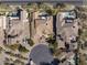Bird's eye view of luxurious homes with tile roofs, private pools, and meticulous landscaping at 3980 E Sierra Vista Dr, Paradise Valley, AZ 85253