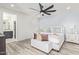 Spacious main bedroom with a stylish accent wall and ample natural light at 8989 N Gainey Center Dr # 231, Scottsdale, AZ 85258