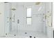 Luxury walk-in shower with elegant tile work, dual shower heads, and glass enclosure, creating a spa-like experience at 8989 N Gainey Center Dr # 231, Scottsdale, AZ 85258