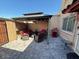 Backyard patio features a gazebo, grill and outdoor seating area at 948 S Alma School Rd # 115, Mesa, AZ 85210
