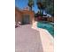 Beautiful pool area with brick pavers and outdoor kitchen; perfect for entertaining at 11233 W Olive Dr, Avondale, AZ 85392