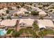 Aerial view of the community highlighting backyard pools and patios, mature trees, and quiet, well-planned streets at 1150 E Tyson St, Chandler, AZ 85225