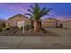 Charming single-story home featuring a well-maintained landscape with a distinctive palm tree and gravel yard at 43261 W Neely Dr, Maricopa, AZ 85138