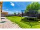 Large, green backyard with a trampoline, perfect for outdoor activities at 8741 W Manzanita Dr, Peoria, AZ 85345