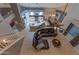 Open-concept living space showcasing the kitchen, living room, and dining area, viewed from above at 9443 E Mallory St, Mesa, AZ 85207