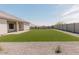 The backyard has a large synthetic lawn, gravel landscaping, and a block fence at 1244 N 106Th Pl, Mesa, AZ 85207