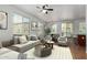 Bright living room with a ceiling fan, natural light and modern furniture at 18250 N Cave Creek Rd # 147, Phoenix, AZ 85032