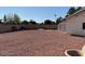 Backyard features rock landscaping and a block fence for privacy at 3242 W Christy Dr, Phoenix, AZ 85029