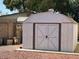Backyard shed features double doors and plenty of storage at 3242 W Christy Dr, Phoenix, AZ 85029