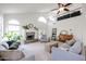 Bright living room featuring high ceilings, a fireplace, and lots of natural light at 4423 W Escuda Dr, Glendale, AZ 85308