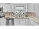 Well-lit kitchen area with a stainless steel sink, modern faucet, and patterned tile backsplash at 4630 N 12Th Pl, Phoenix, AZ 85014