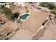 Aerial view showcasing a large pool and ample yard space at 6428 E Shea Blvd, Scottsdale, AZ 85254