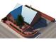Aerial rendering showing the house layout, driveway, parking, landscaping, and roof design at 1038 E Northern Ave, Phoenix, AZ 85020
