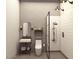 Modern bathroom with sleek fixtures, a minimalist sink, a toilet, and a walk-in shower for a spa-like experience at 1038 E Northern Ave, Phoenix, AZ 85020