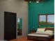 Modern bedroom features wooden bed frame, nightstand, and a full-length mirror at 1038 E Northern Ave, Phoenix, AZ 85020