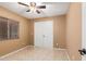 Bedroom featuring a ceiling fan and a window with wooden blinds at 11321 W Austin Thomas Dr, Surprise, AZ 85378