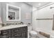 Bathroom featuring neutral paint, modern vanity, and shower-tub combo at 14645 N Fountain Hills Blvd # 208, Fountain Hills, AZ 85268