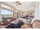 Open-concept living and dining area with expansive windows and tile flooring at 27926 N 130Th Ave, Peoria, AZ 85383