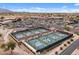 Aerial view of the community's pickleball courts and parking area at 4517 E Sourwood Dr, Gilbert, AZ 85298