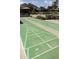 Community shuffleboard court with well-maintained green surface and clear markings at 4800 N 68Th St # 314, Scottsdale, AZ 85251