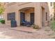Covered back patio with tile flooring, ceiling fan, and outdoor furniture seating area at 5450 E Mclellan Rd # 150, Mesa, AZ 85205