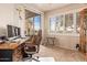 Sunlit office features a golf theme, a view, and shuttered window at 5450 E Mclellan Rd # 150, Mesa, AZ 85205