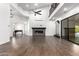 Open floor plan highlighting the large living area, fireplace, and elegant modern design at 823 W Palo Verde Dr, Phoenix, AZ 85013