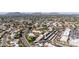 An aerial view showcasing the neighborhood's layout, landscaping, and community amenities at 8256 E Arabian Trl # 239, Scottsdale, AZ 85258
