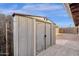 Durable metal shed for secure storage, located in a fenced backyard at 848 W Calle Del Norte --, Chandler, AZ 85225