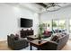 Inviting living room with a large TV, stylish decor, and natural light from sliding glass doors at 9053 N 123Rd St, Scottsdale, AZ 85259